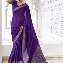 LOOKNBOOK ART Ethnic Motifs Zari Poly Chiffon Heavy Work Saree image 5