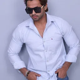 MODERNITY Men Comfort Slim Fit Micro Checked Spread Collar Cotton Casual Shirt-picture-12