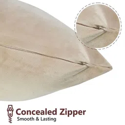 Yellow Weaves Beige Set of 5 Velvet Square Cushion Covers image 3