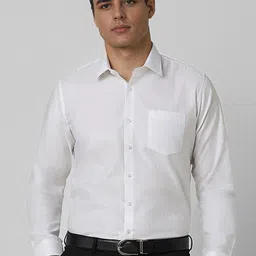 Van Heusen Men Slim Fit Spread Collar Textured Cotton Formal Shirt-image-70