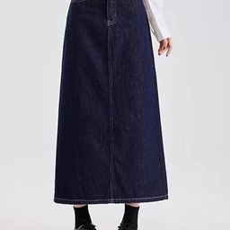 StyleCast x Revolte Denim Back-Slit Straight Midi Skirt-picture-44