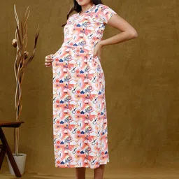 True Shape Print Maternity Midi Dress image 3
