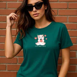 JUNEBERRY Women Printed Pure Cotton T-shirt-image-32