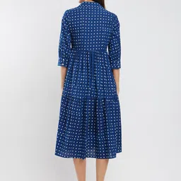 Pink Fort Polka Dot Print Fit & Flare Midi Dress image 5