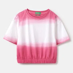 United Colors of Benetton Girls Dyed Pure Cotton Raw Edge T-shirt-picture-55