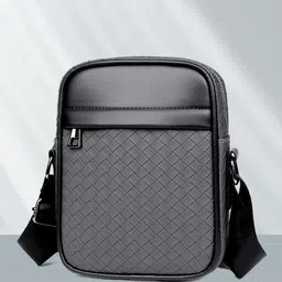 Carry Trip Unisex Textured Messenger Bag with Zip Closure-image-78