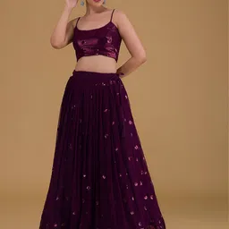 Zeel Clothing Embroidered Sequinned Semi-Stitched Lehenga With Blouse And Dupatta image 4