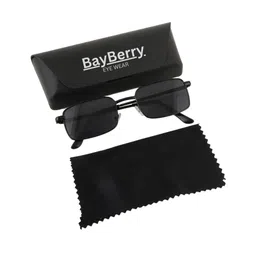 BAYBERRY Unisex Black Lens & Black Rectangle Sunglasses with image 3