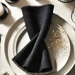 Vargottam Black 12 Pieces Cotton Table Napkins-picture-28