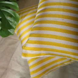 SLEEPY THREADS Yellow & White 3 Piece Striped Square Cushion Covers image 5