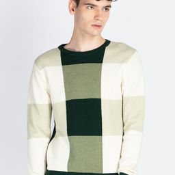 Status Quo Men Checked Cotton Pullover Sweater-picture-11