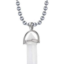 VIBESLE Silver Pendants with White Stone-picture-17