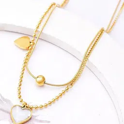 DIVASTRI Gold Plated CZ Stone Studded Necklace With Chain image 3