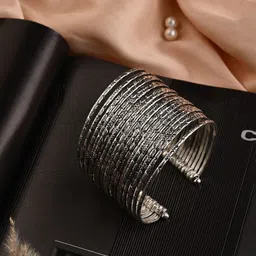 PATOLA BY VJ Silver-Plated Cuff Bracelet-image-28
