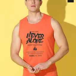 WOOSTRO Pack Of 2 Printed Combed Cotton Gym Vests -VWS26(ALONE ORANGE)(ALONE BLACK)-picture-34