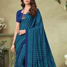 DURGA EMPORIO Floral Pure Crepe Saree image 2