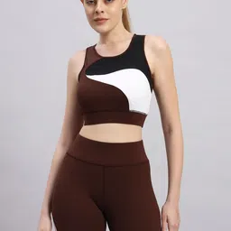 Label nyc apparel Colourblocked Full Coverage Removable Padding Non Wired Workout Bra-picture-37