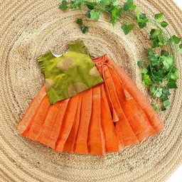 Sangria Infant Girls Woven Design Round Neck Flared Lehenga Choli-picture-11