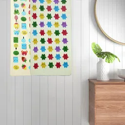 Myntra Elegant Homes Yellow & Blue 2 Printed Cotton 420 GSM Bath Towel-image-73