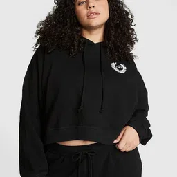 Victoria's Secret Women Plus Size Cropped Sweatshirt With Embroidered Details-picture-11