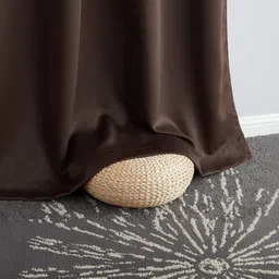 BFAM Brown Set of 2 Black Out Door Curtain image 4
