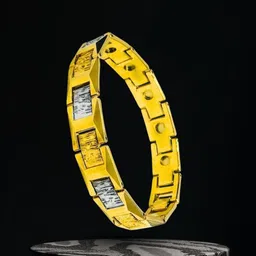 RKB Sales Men Stainless Steel Gold-Plated Antique Link Bracelet-image-24