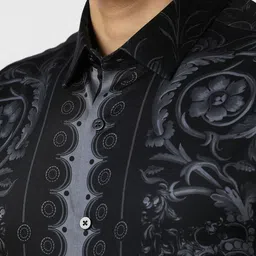 van heusen V Dot Men Slim Fit Spread Collar Floral Printed Cotton Formal Shirt image 2