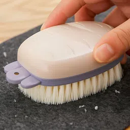 TASKHOUSE Pink And Purple Rabbit Shape Cleaning Brush image 2