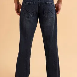 WROGN Men Comfort Relaxed Fit Mid-Rise Low Distress Light Fade Jeans image 4