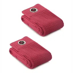 Saral Home Maroon Set of 2 Geometric Room Darkening Window Curtain image 4