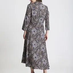 Saffron Threads Floral Print Fit & Flare Midi Dress image 4