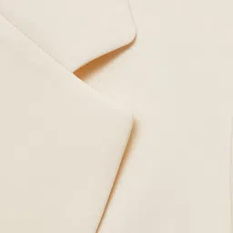 MANGO Solid Lapel Collar Double Breasted Blazer image 5