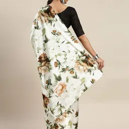 ODETTE Floral Printed Satin Saree image 3