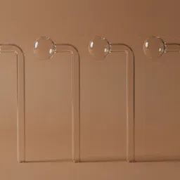 agnix 6 inch Bend Glass Oil Burner Pipe Transparent (Pack of 4) Borosilicate Glass Inside Fitting Hookah Mouth Tip image 4