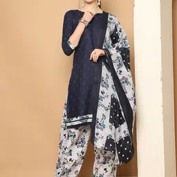 Rajnandini Women Printed Regular Kurta with Salwar & With Dupatta-picture-28
