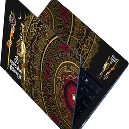 Anweshas Full Body Laptop Skin Sticker - Shiva on Brown Spiral Self Adhesive Vinyl Laptop Decal 15.6-picture-22