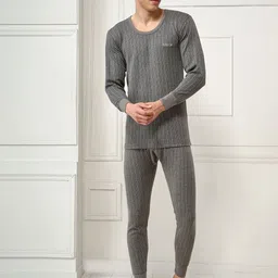 INFERNO Men Round Neck Striped Cotton Thermal Set-picture-14