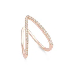 GC PREMIUM JEWELLERY Stainless Steel Rose Gold-Plated Cubic Zirconia Studded Finger Ring-picture-24
