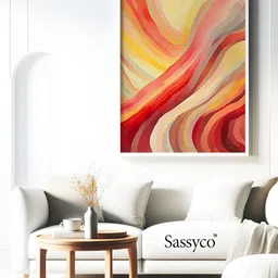 Sassyco Pink & Red 1 Piece Canvas Abstract Wall Paintings-image-23
