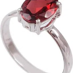 GenZcomplex Silver-Plated Brass Garnet Finger Ring-picture-19