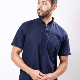 Stylox Men Solid Band Collar Cotton Casual Shirt-picture-40