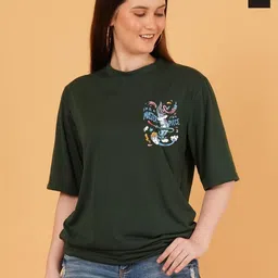 Parona Women Pack Of 2 Graphic Printed Regular Fit Round Neck T-shirt-picture-36