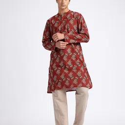 Anouk Rustic Indie Floral Printed Mandarin Collar Straight Kurta image 5