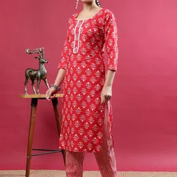 Polyglot Women Ethnic Motifs Printed Regular Kurta with Trousers Kurta Sets image 2
