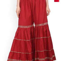 SRISARAS Women Pack Of 2 Solid Mid-Rise Loose Fit Trousers-image-53