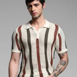 Jack & Jones Men Striped Polo Collar Pockets T-shirt-picture-40
