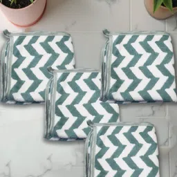 HOUSSE Blue & White Printed 4-Pcs 350 GSM Ultra Absorbent Super Soft Quick Dry Face Towels-image-27