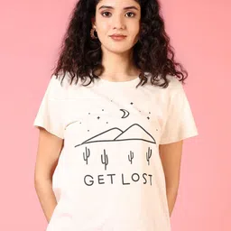 V-Mart Women Graphic Printed Round Neck Cotton T-shirt-image-56