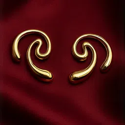 ISHTAARA Gold-Plated Artificial Stones and Beads Stainless Steel Earrings image 2