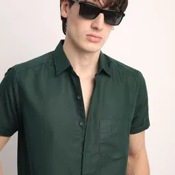 THE BEETEL HOUSE Men New Fit Solid Spread Collar Cotton Casual Shirt-image-43